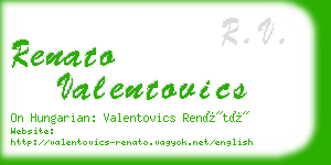 renato valentovics business card